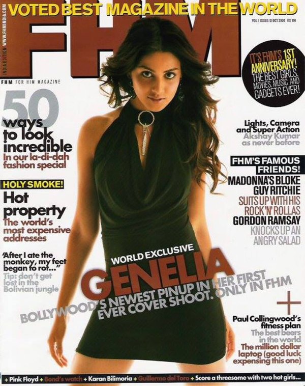 FHM India cover October 2008 – Genelia D’Souza