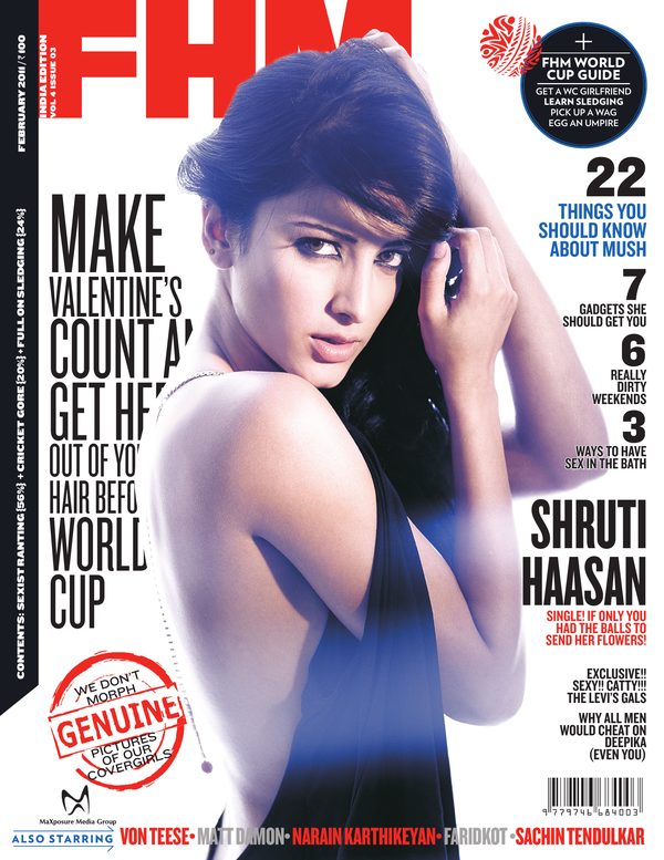 FHM India cover February 2011 – Shruti Haasan
