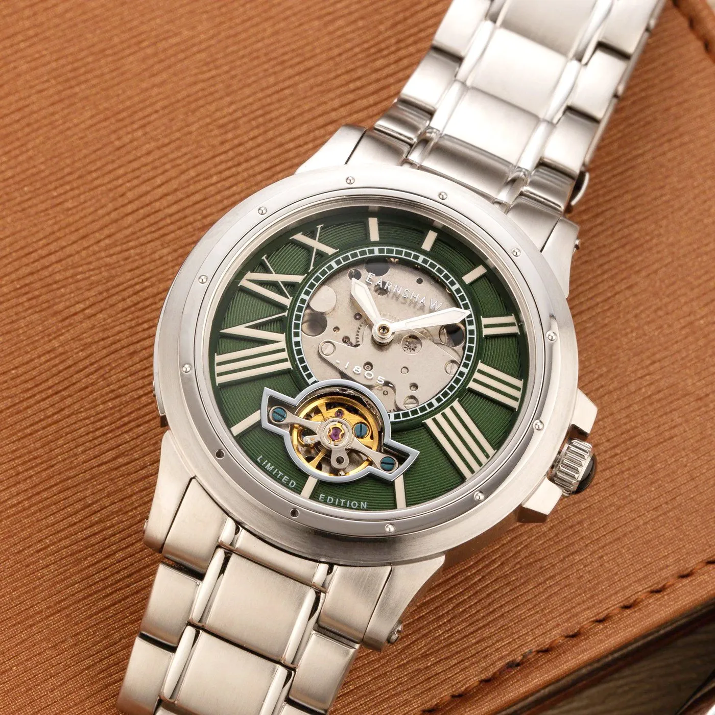 Thomas Earnshaw – Bertha: Open Heart Skeleton Automatic - Hunter Green