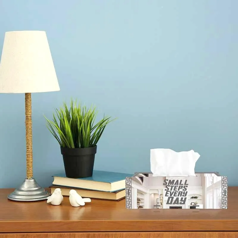 Small Steps Every Day, One Acrylic Mirror Tissue Box