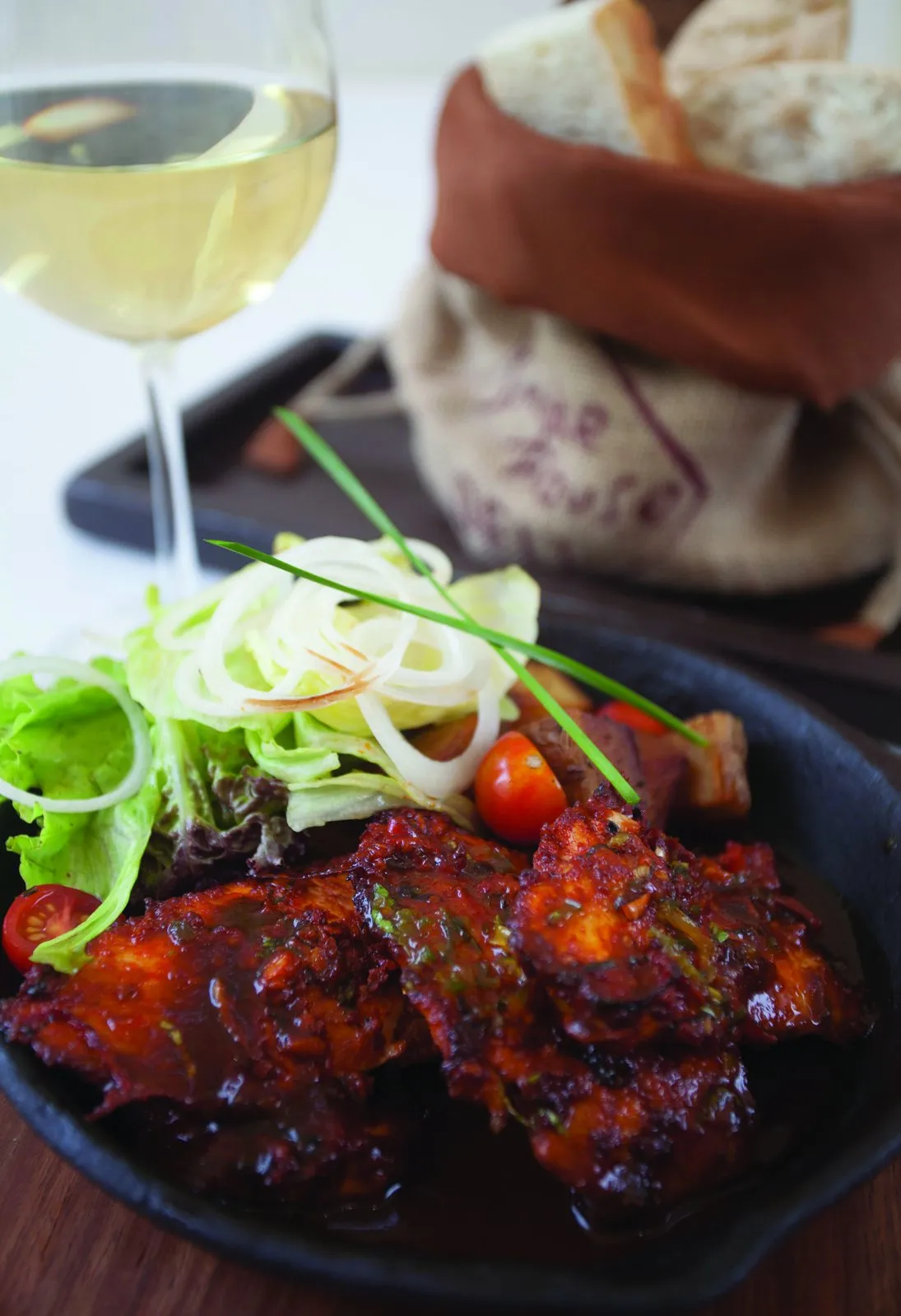 One pan harissa chicken with mustard potatoes