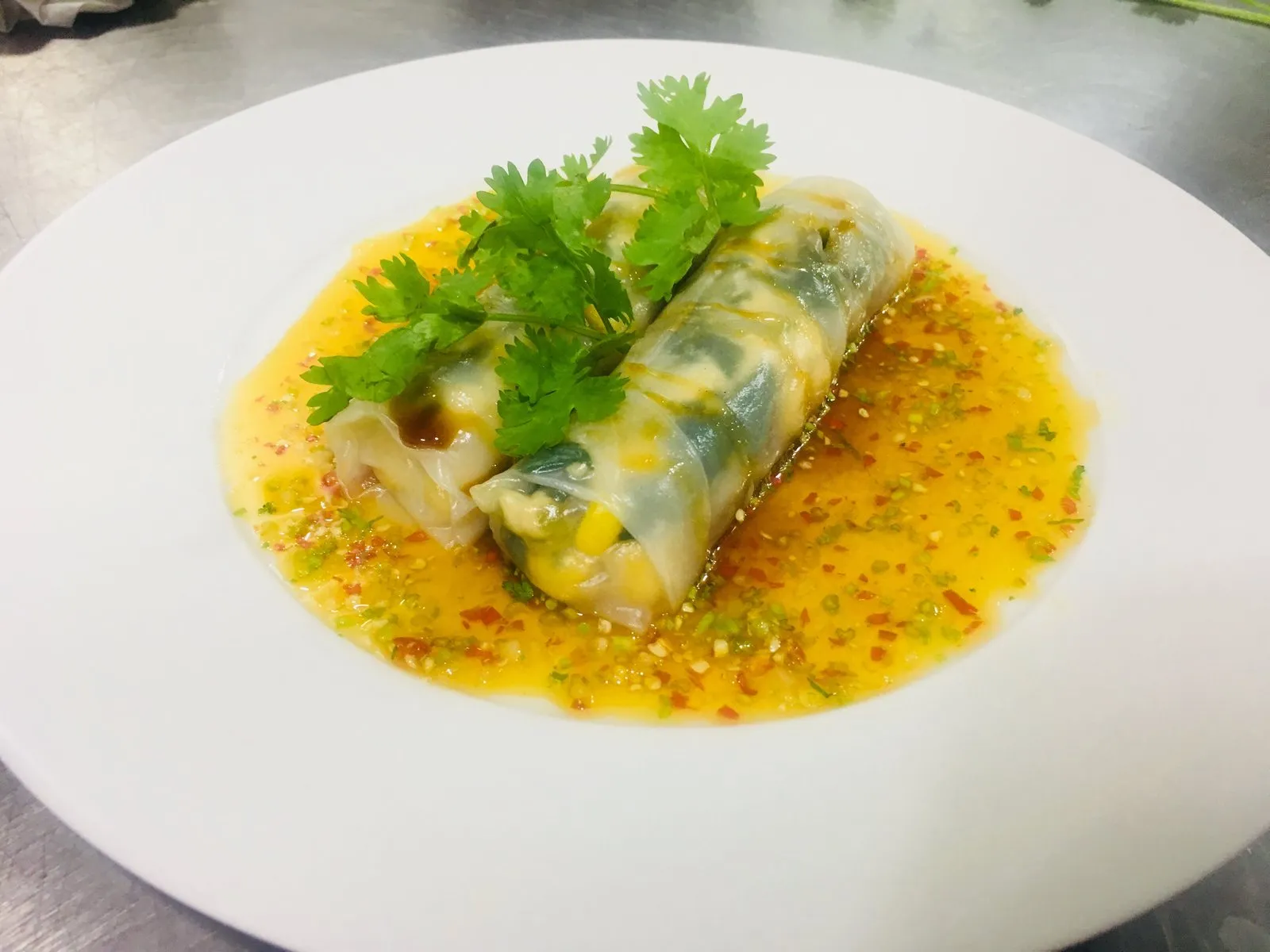 Steamed Corn n Greens Popiah