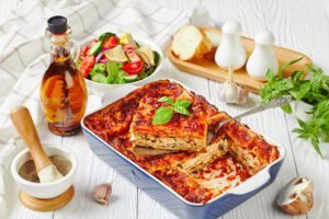 Vegan Lasagna With
Mushroom Bolognese