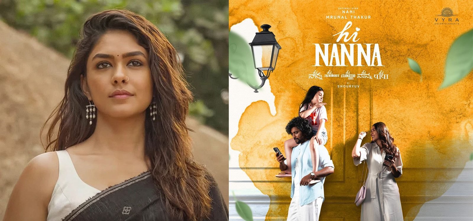 Mrunal Thakur shared the New Poster of her Upcoming Movie, titled ‘Hi Nanna’ starring Nani